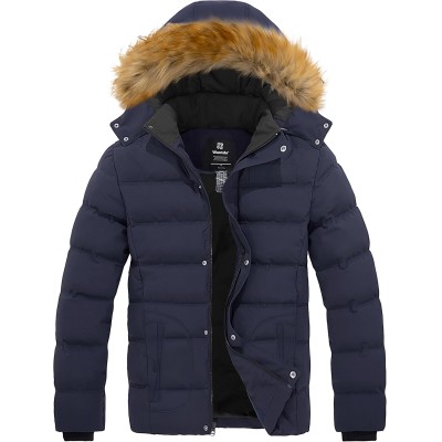 Wantdo - Chaqueta de invierno con capucha y forro interior para hombre