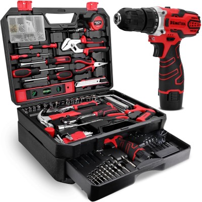 KingTool Juego de herramientas de 276 piezas – Kit de herramientas con taladro eléctrico inalámbrico